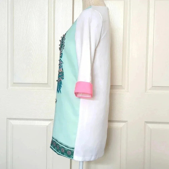 Red Hair Ann | Vintage Mint Owl Beaded Dress - Picture 4 of 6